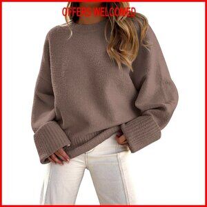 Oversized Chunky Pullover Sweater, Fuzzy Warm Winter Knit